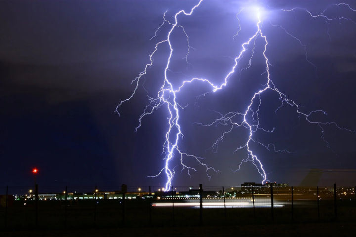 Thunderstorm over the airport